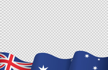 Waving flag of Australia isolated  on png or transparent  background,Symbol of Australia,template for banner,card,advertising ,promote, TV commercial, ads, web, vector illustration © Only Flags
