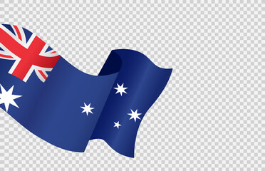 Waving flag of Australia isolated  on png or transparent  background,Symbol of Australia,template for banner,card,advertising ,promote, TV commercial, ads, web, vector illustration