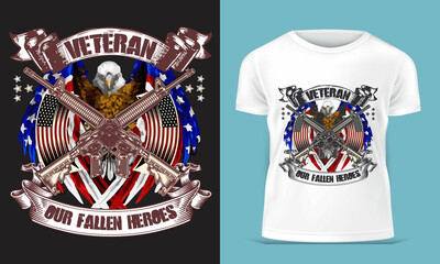 Creative Veteran T-Shirt Design Template