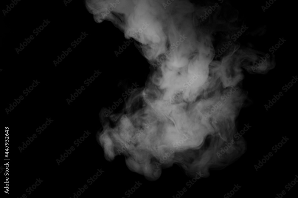 Poster white smoke on black background for overlay effect. a realistic smoke effect for creating an intense