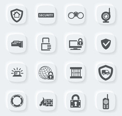 Security and protection icons set
