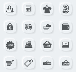 Shop icons set