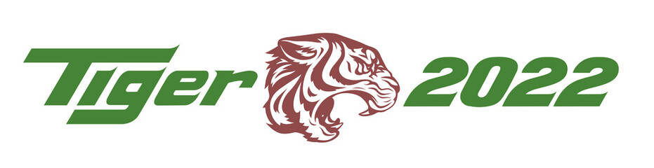 Angry tiger. Wild animal. Engraving style, Isolated on white background. Eps10 vector illustration.