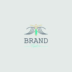 Necklace Fairy Wings-Hands vector Logo
