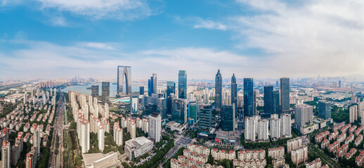 Fototapeta na wymiar Aerial photography of Suzhou Financial Center