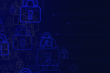 2d illustration Safety concept: Closed Padlock on digital background