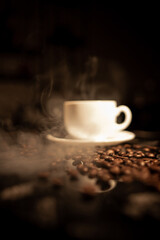 cup of coffee with steam