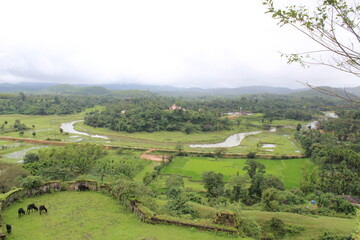 landscape with fields at shimoga tourist attractions 