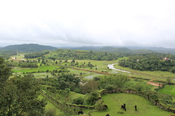 Naklejka premium landscape of region shimoga Nagara Fort 