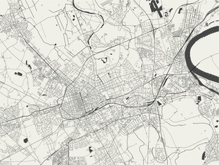 Fototapeta na wymiar map of the city of Krefeld, Germany
