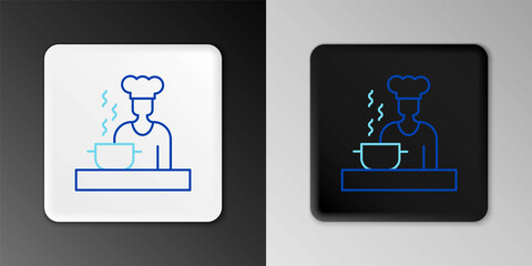 Line Spanish cook icon isolated on grey background. Colorful outline concept. Vector