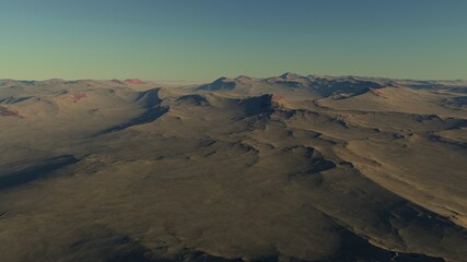 Fototapeta na wymiar alien planet landscape, view from a beautiful planet