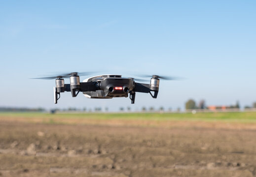 Drone over farmland, Flevoland Province, The Netherlands