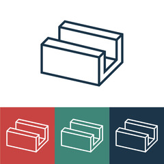 Linear vector icon with guide profile