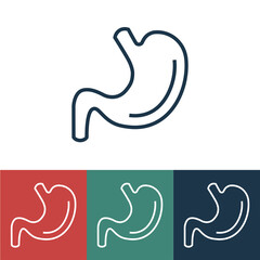 Linear vector icon with stomach