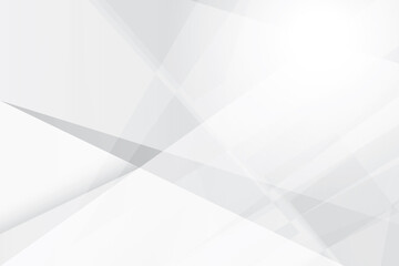 Fototapeta premium Abstract white and gray color, modern design background with geometric shape. Vector illustration.