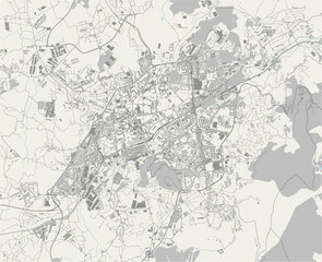 Fototapeta na wymiar map of the city of Braga, Portugal