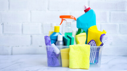 Large set of cleaning products