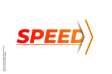 Vector arrow design with speed text. Can be used for logo design