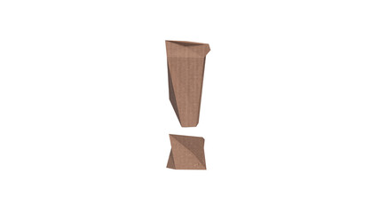Low Polygon Cardboard text typeface Exclamation point 