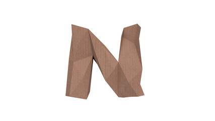 Low Polygon Cardboard text typeface N