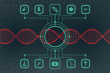 3d render of dna structure, abstract background
