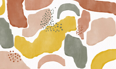 Watercolor art background. Wallpaper design with paint brush. Watercolor Illustration for prints, wall art, cover and invitation cards.