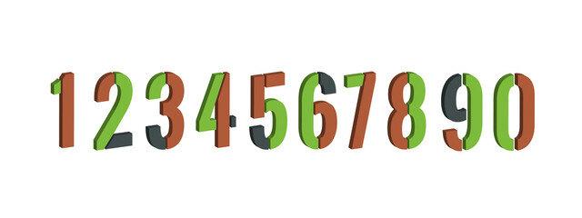 colorful number icon set. flat icons.