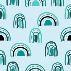 turquoise abstract delicate pattern with art rainbow