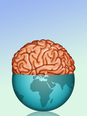 illustration of the brain in the world