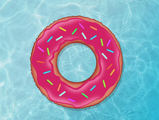 illustration of inflatable mattress in the shape of a donut