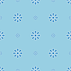 Abstract minimal flower patterns on blue background, Abstract vector wallpaper, Seamless pattern background.