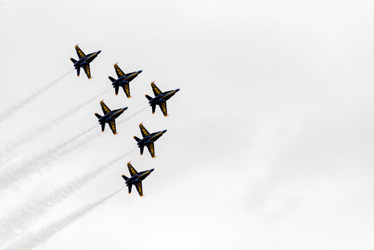 F/A-18 Hornets Blue Angels in Flight