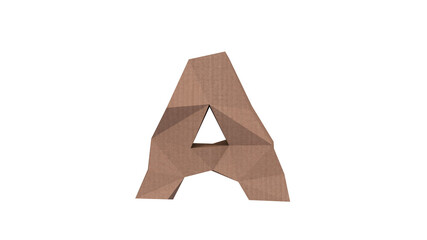 Fototapeta premium Low Polygon Cardboard text typeface A