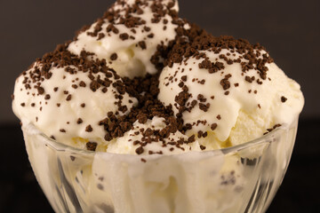 ice cream sprinkled with chocolate chips
