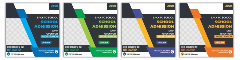 Education Social Media Graphic Pack, Kids Education Social Media Instagram Post Banner Template, School Education Social Media Post Template, Kids Education Social Media Instagram Post Banner Template