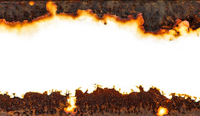 Rust of metals.Corrosive Rust on old iron white.Use as illustration for presentation.corrosion.Background rust texture as a panorama.  - obrazy, fototapety, plakaty