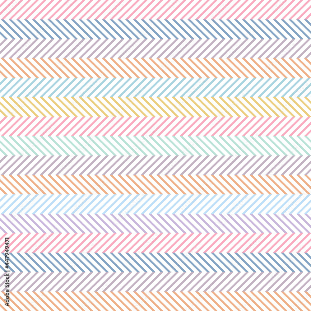 Poster multicolored pastel zigzag seamless design for pattern and background