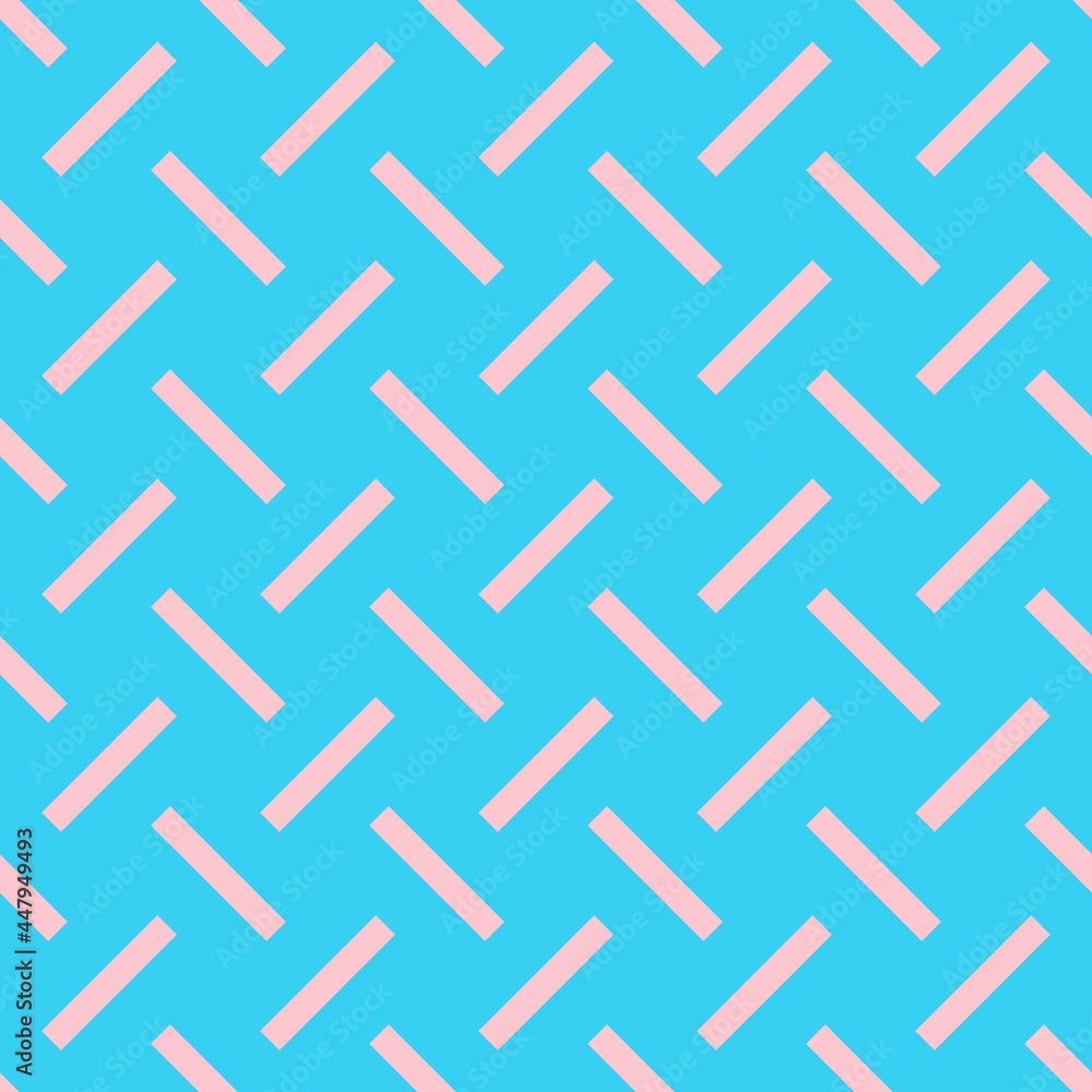 Poster pastel pink rectangle on blue seamless design for pattern and background
