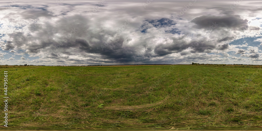 Canvas Prints full seamless spherical hdri panorama 360 degrees angle view among field in summer day with awesome 