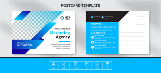 Professional Corporate business postcard template.