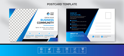 Professional Corporate business postcard template.