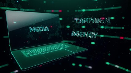 Influencer Marketing with digital technology concept