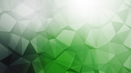 Green, dark and light triangular gradient background, low poly, futuristic and corporate design template, 3D Illustration. Geometric Plexus backdrop.