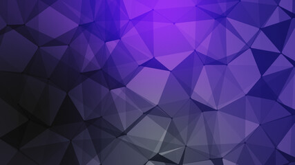 Obraz premium Purple, dark and light triangular gradient background, low poly, futuristic and corporate design template, 3D Illustration. Geometric Plexus backdrop.