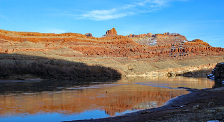 Colorado River Valley, Utah in winter	