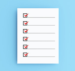 checklist with pencil - obrazy, fototapety, plakaty