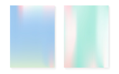 Holographic cover set with hologram gradient background.