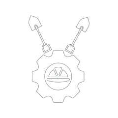 Security rocket craft icon (Outline Vector illustration)