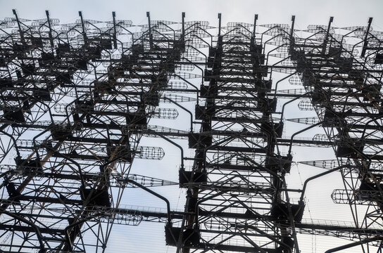 Former military huge duga radar complex near Pripyat in the Chernobyl exclusion zone. Ukraine 